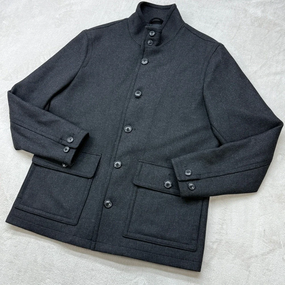 Banana Republic Wool Blend Jacket Men Large Charcoal Grey Mario Bellucci Italian